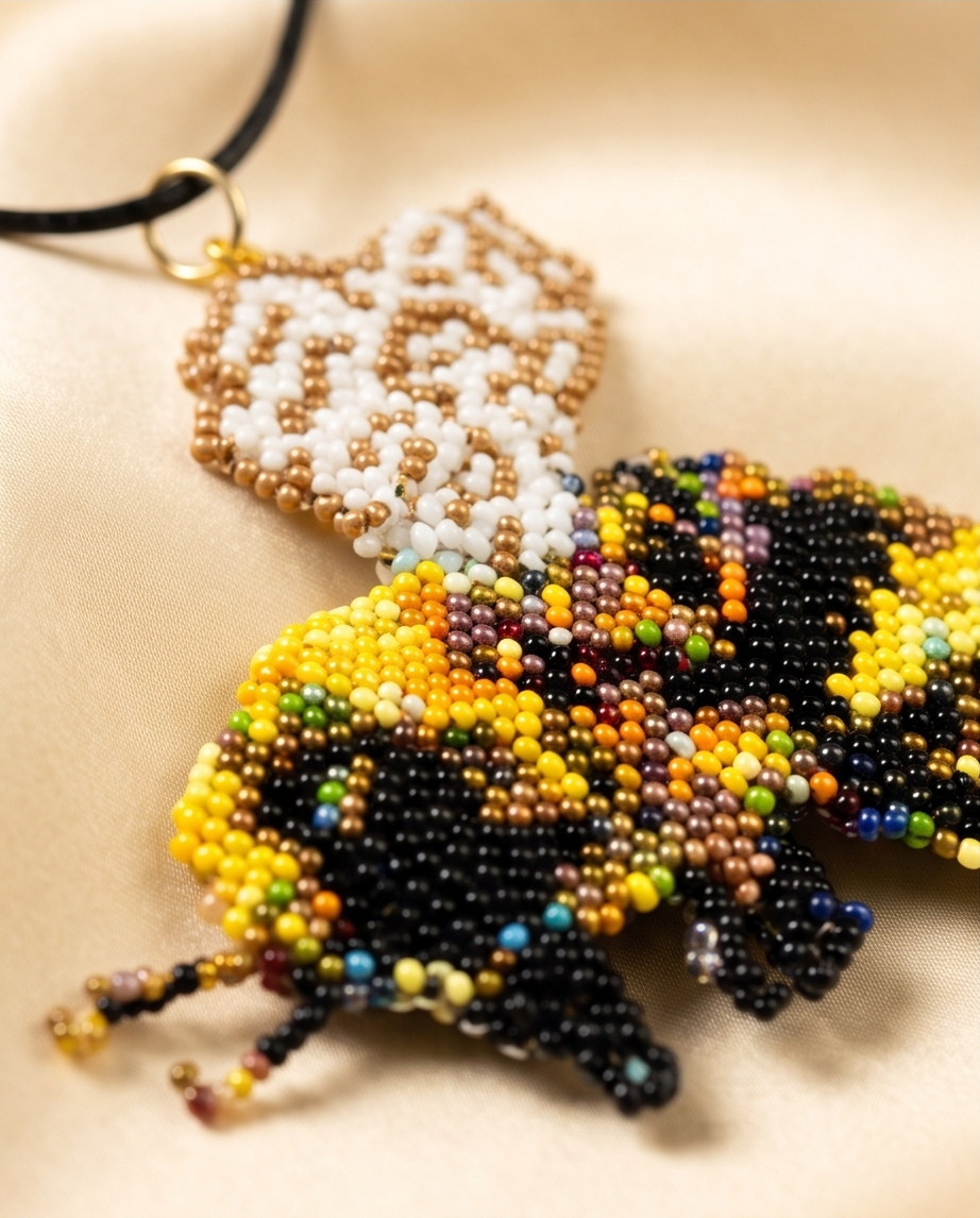 Bumblebee Beaded Pendant