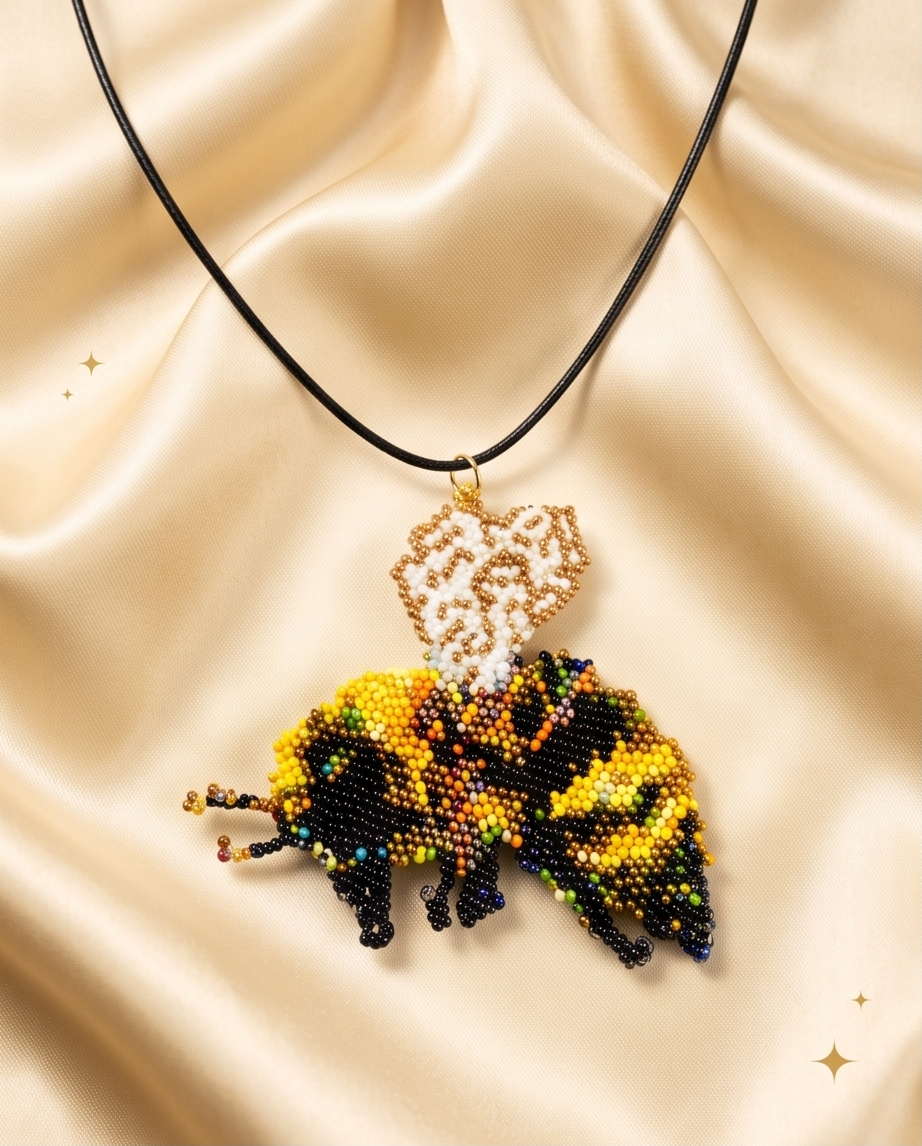 Bumblebee Beaded Pendant
