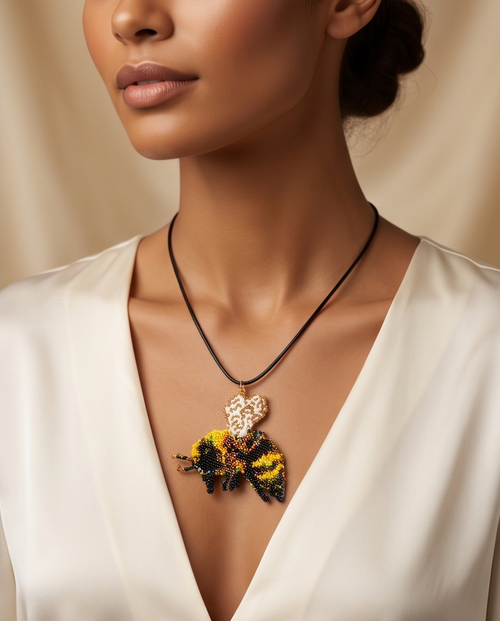 Bumblebee Beaded Pendant