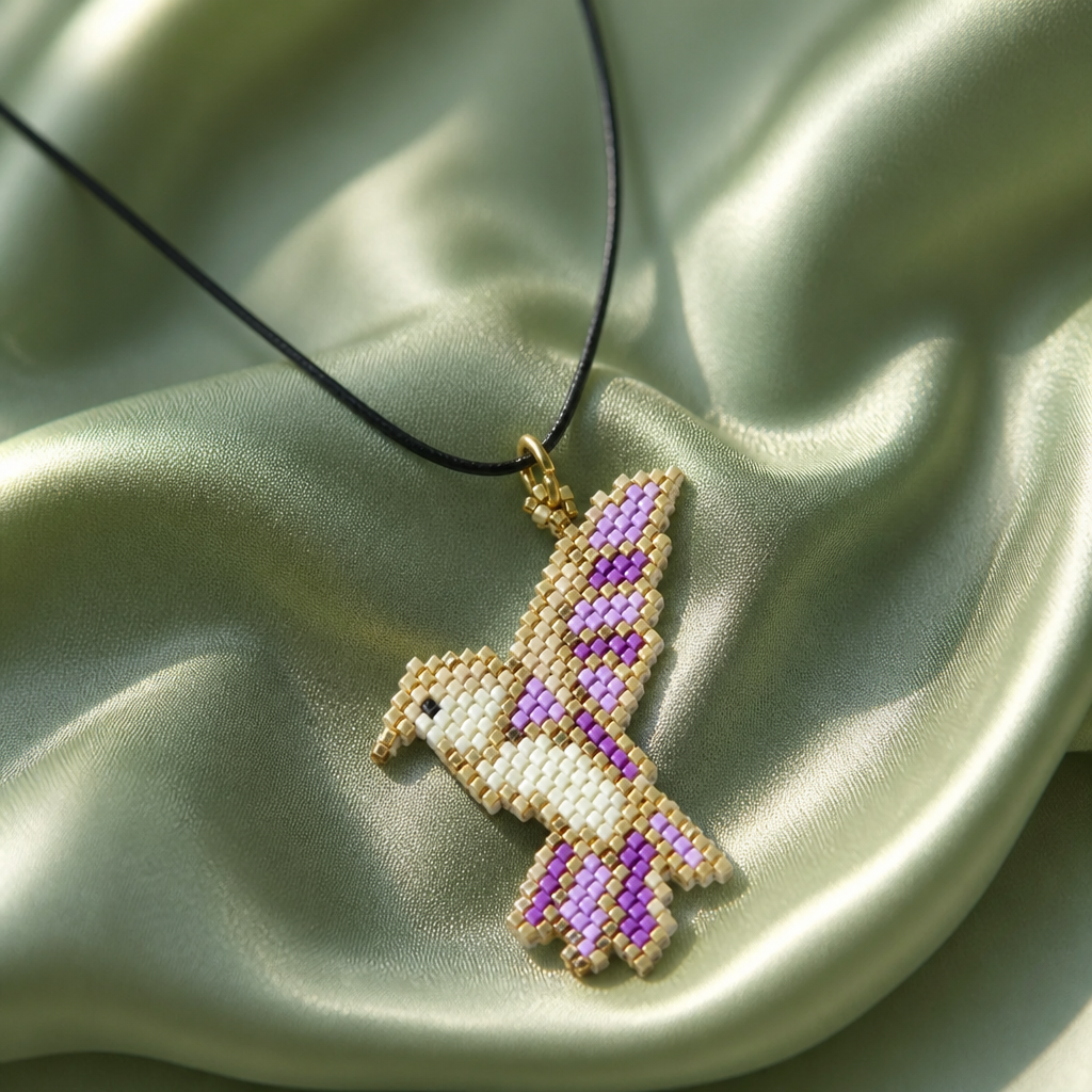 Hummingbird Beaded Pendant