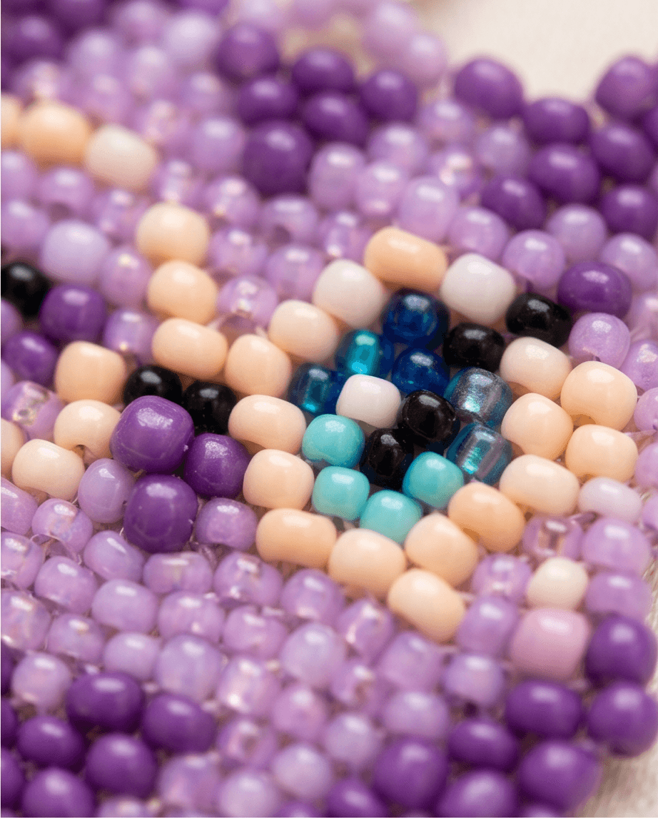 Purple Owl Beaded Drop Earrings
