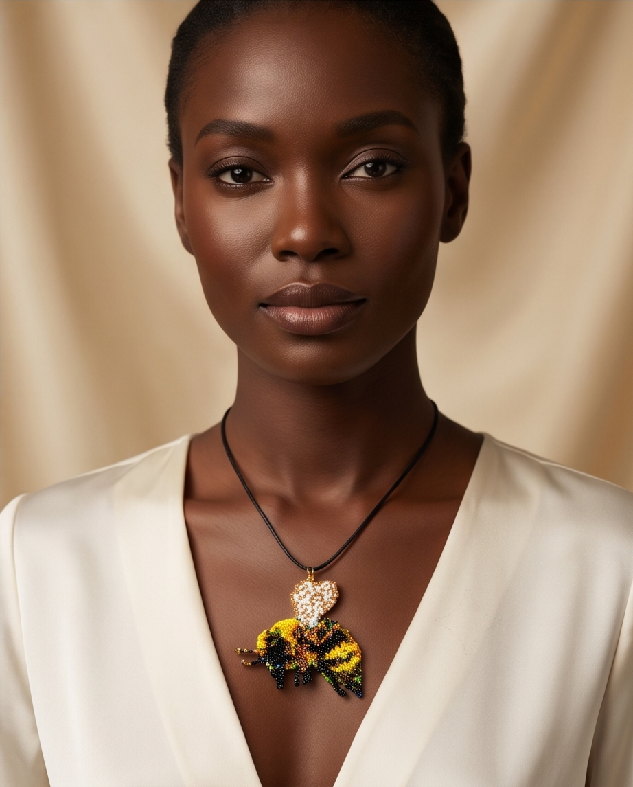 Bumblebee Beaded Pendant