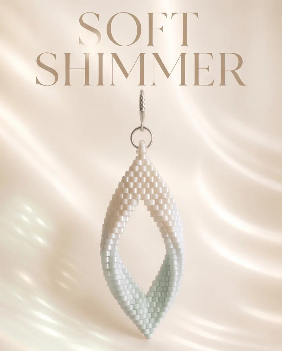 Soft Shimmer Twisted Leaf Beaded Earrings